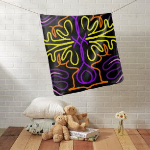 Abstract purple, yellow, orange and pink design baby blanket