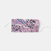 Abstract Purple Zebra Leopard Print Pattern Adult Cloth Face Mask (Front, Folded)