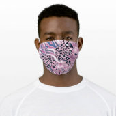 Abstract Purple Zebra Leopard Print Pattern Adult Cloth Face Mask (Worn)