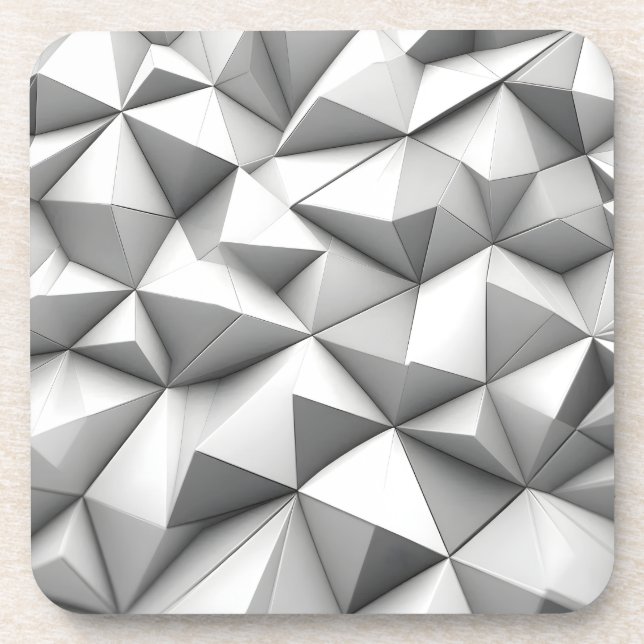 abstract pyramides grey beverage coaster (Front)