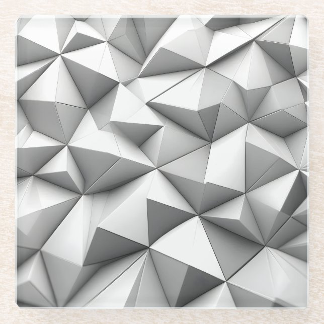 abstract pyramides grey glass coaster (Front)