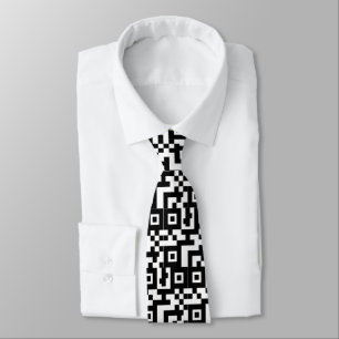 Abstract QR Code Mashup Pattern Neck Tie