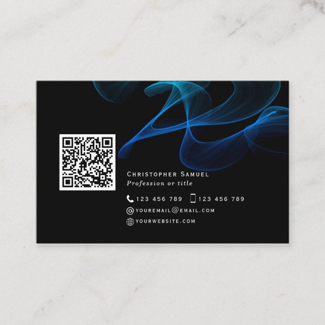 Abstract QR code networking social media Modern Bu Business Card (Front)