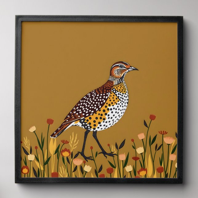 Abstract Quail Bird Peel And Stick Photo Tile (Front Set)