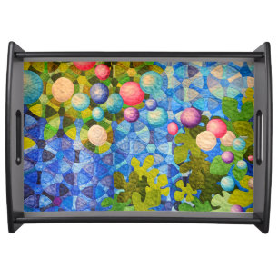 Abstract Quilt Pattern Serving Tray