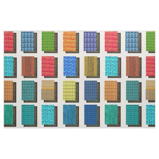 Abstract Quilt Pattern Squares Fabric