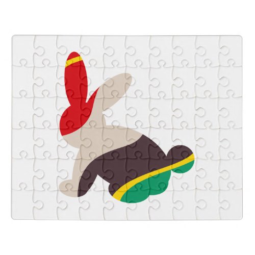 Abstract Rabbit Silhouette Puzzle