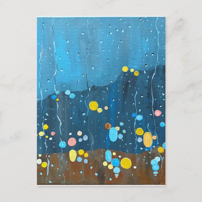 Abstract Rain Painting Postcard (Front)
