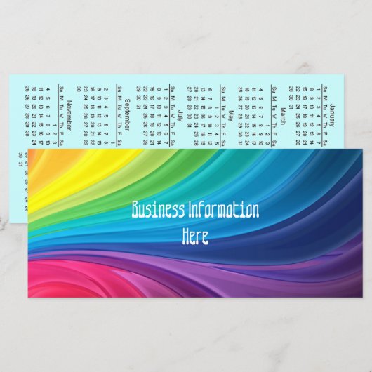 Abstract Rainbow 2012 Calendar Bookmark Rack Card (Front/Back)