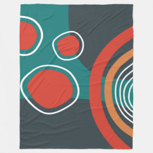 Abstract rainbow and suns boho artwork fleece blanket
