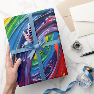 Abstract Rainbow Arc Bridge Wrapping Paper