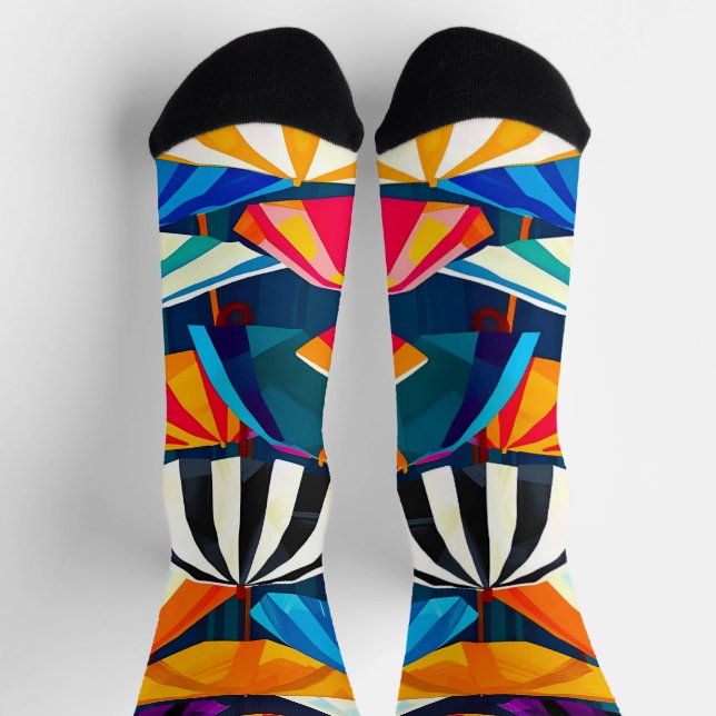 Abstract Rainbow Beach Umbrella Socks (Top)