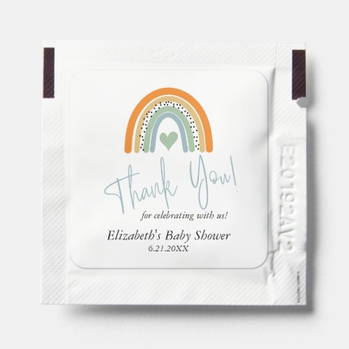 Abstract Rainbow Boy Baby Shower Thank You Hand Sanitizer Packet