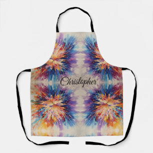 Abstract rainbow burst of colour apron