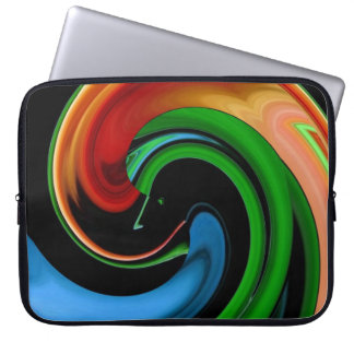 Abstract Rainbow Cartoon Face Laptop Sleeve