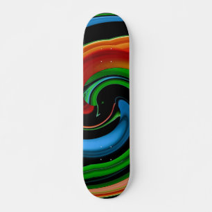 Abstract Rainbow Cartoon Face Skateboard Deck