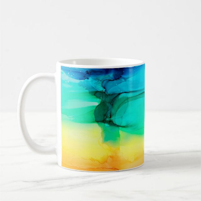 Abstract rainbow colorful background, wallpaper. M Coffee Mug (Left)