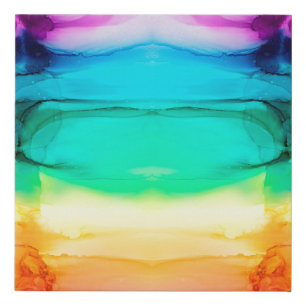 Abstract rainbow colorful background, wallpaper. M Faux Canvas Print