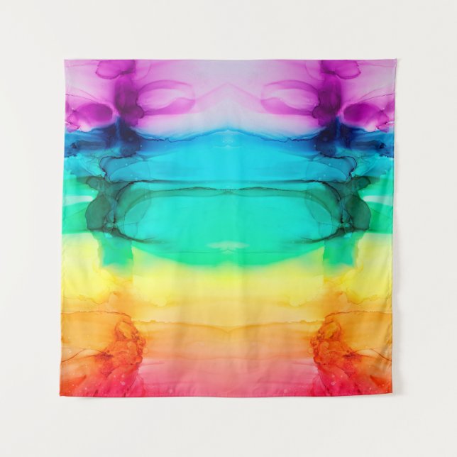 Abstract rainbow colorful background, wallpaper. M Tapestry (Front)