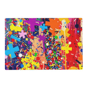 Abstract Rainbow Colorful Graffiti Street Art Placemat