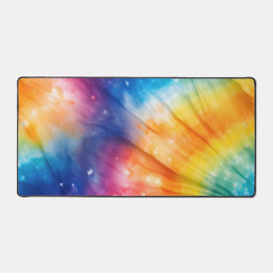 Abstract Rainbow Colors Design Desk Mat