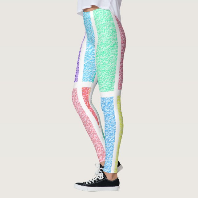 Abstract rainbow colors leggings (Left)