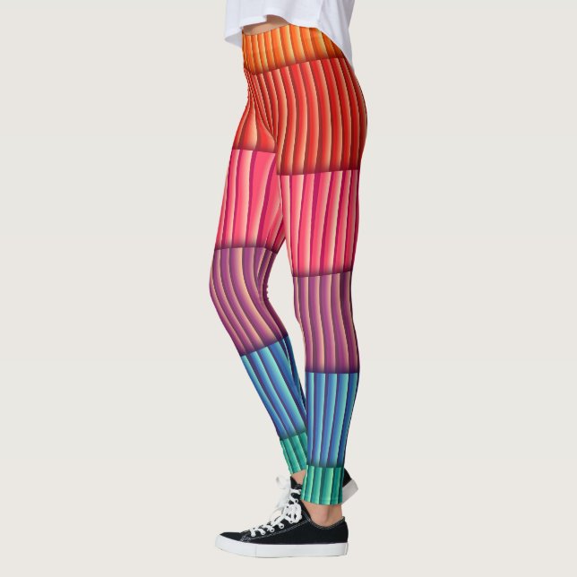 Abstract rainbow colors leggings (Left)