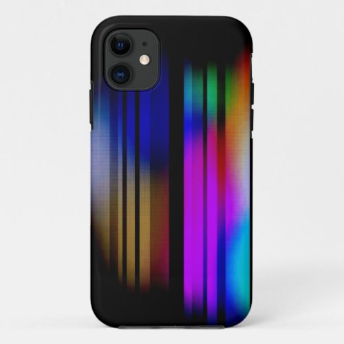 Abstract Rainbow Colors on Black Background iPhone 11 Case