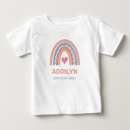 Abstract Rainbow Cute Girls Birthday Baby T_Shirt