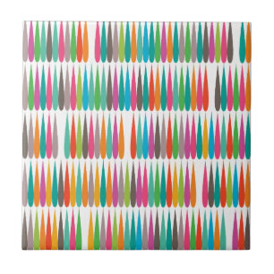 Abstract rainbow drops colorful modern pattern tile