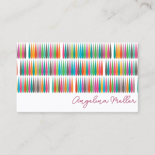 Abstract rainbow drops pattern Event Planner Business Card