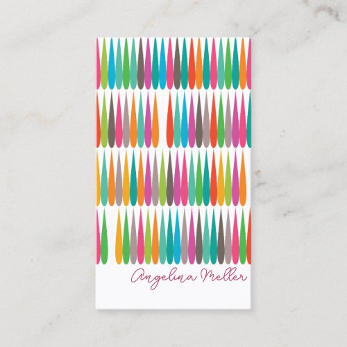 Abstract rainbow drops pattern Event Planner QR  Business Card