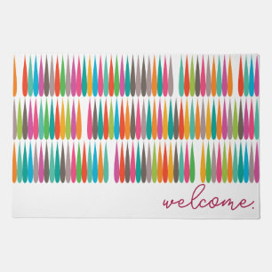 Abstract rainbow drops pattern modern Welcome  Doormat