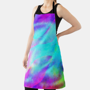 Abstract Rainbow Flowing Stripe Design Apron