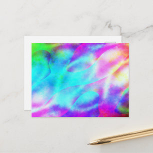 Abstract Rainbow Flowing Stripe Design Postcard