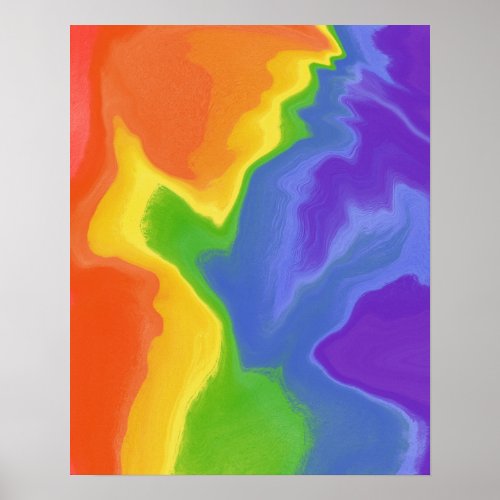 Abstract Rainbow Fluid Art Poster