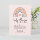 Abstract Rainbow Girl Baby Shower By Mail Invitation (Standing Front)