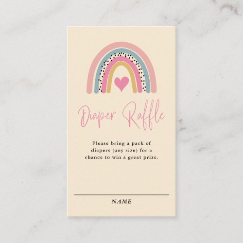 Abstract Rainbow Girl Baby Shower Diaper Raffle Business Card