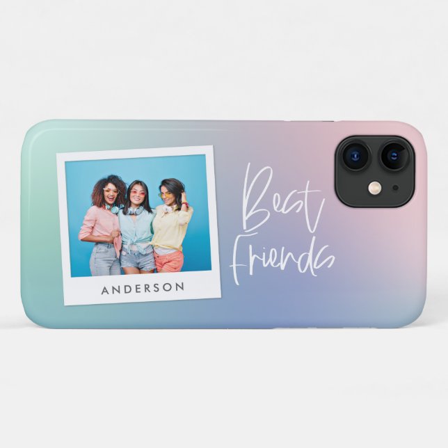 Abstract rainbow gradient best friends photo Case-Mate iPhone case (Back (Horizontal))