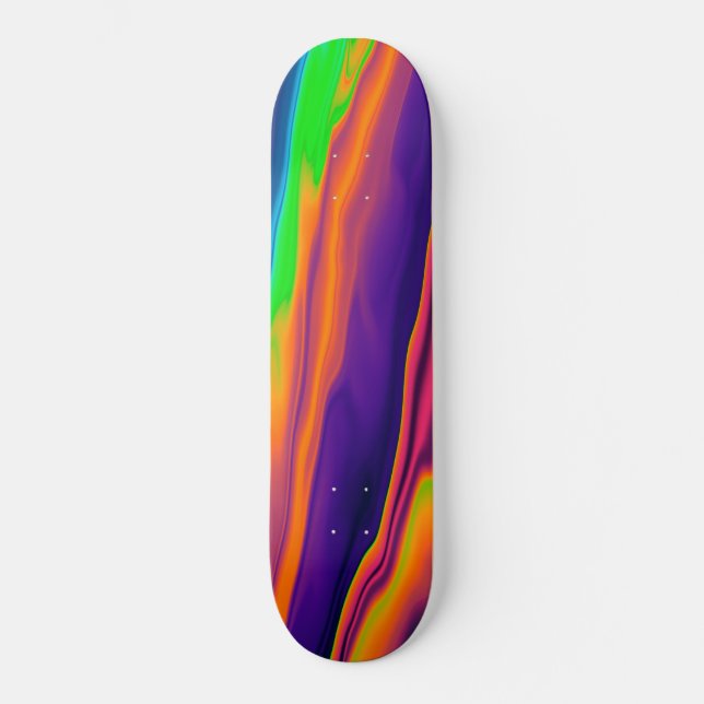Abstract Rainbow Holographic Iridescent Pattern Skateboard (Front)