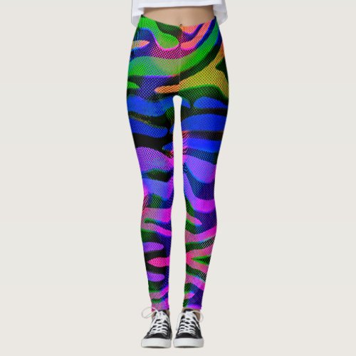 Abstract Rainbow Holographic Look Leggings