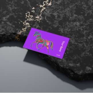 abstract rainbow horse  trotting business card