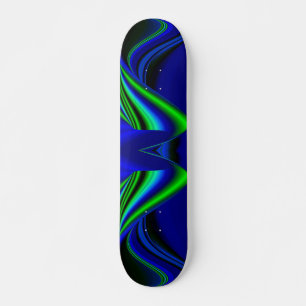 Abstract Rainbow in green and blue Skateboard Deck