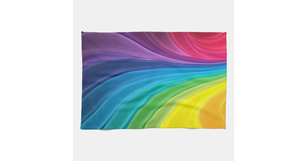 Abstract Rainbow Kitchen Towel Zazzle