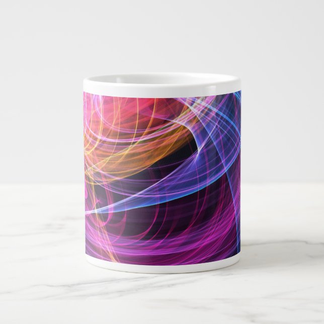Abstract Rainbow lights vortex lights Giant Coffee Mug (Front)