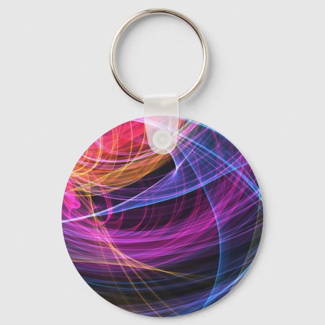 Abstract Rainbow lights vortex lights Keychain (Front)