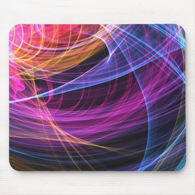 Abstract Rainbow lights vortex lights Mouse Pad (Front)