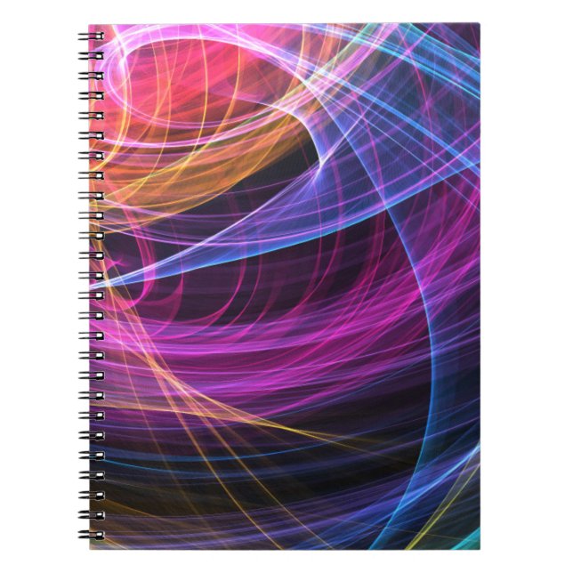 Abstract Rainbow lights vortex lights Notebook (Front)