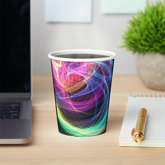 Abstract Rainbow lights vortex lights Paper Cups (Insitu)