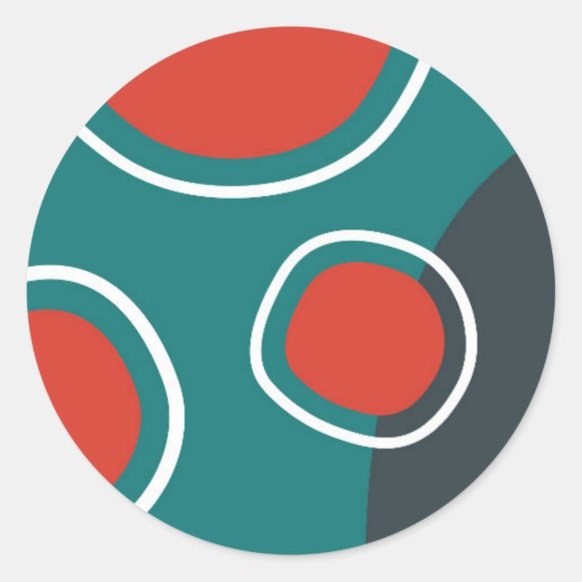 Abstract rainbow lines boho artwork classic round sticker (Front)